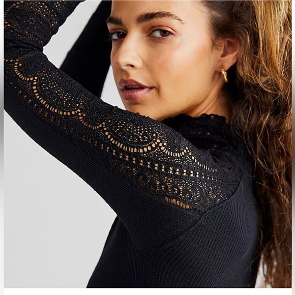 NWOT Free People Freddie Cuff Top Black Extra Small XS - Picture 2 of 5